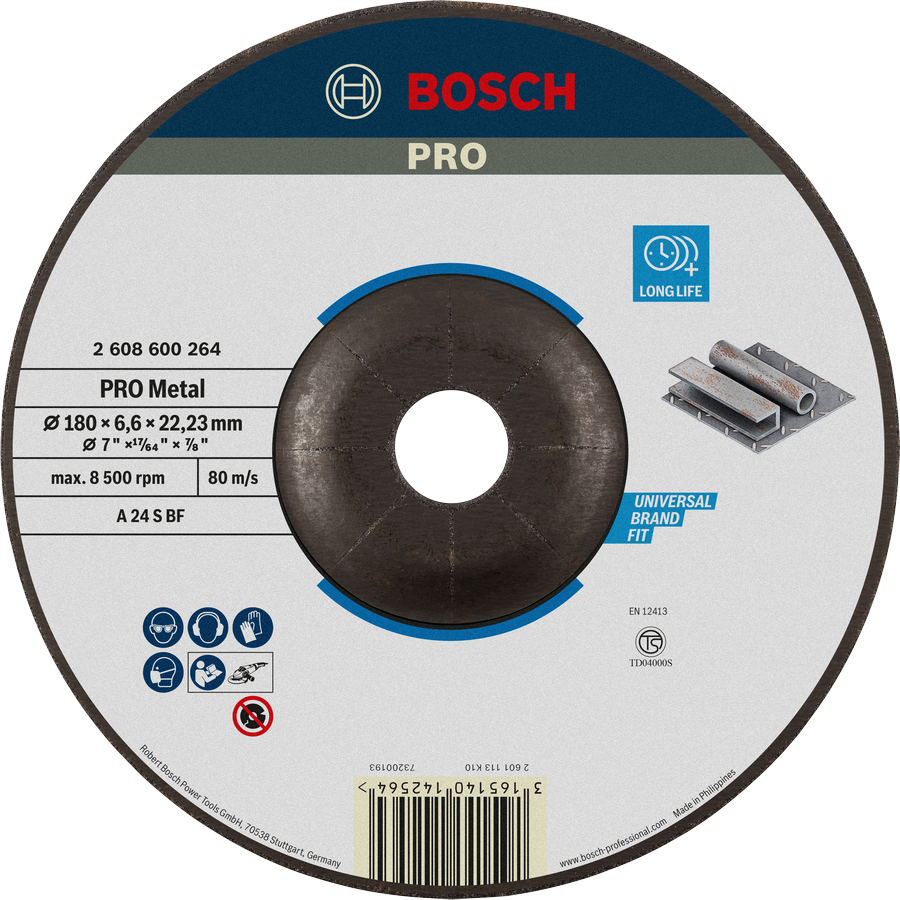 Bosch PRO Metal Grinding Disc A 24 S BF untuk logam.