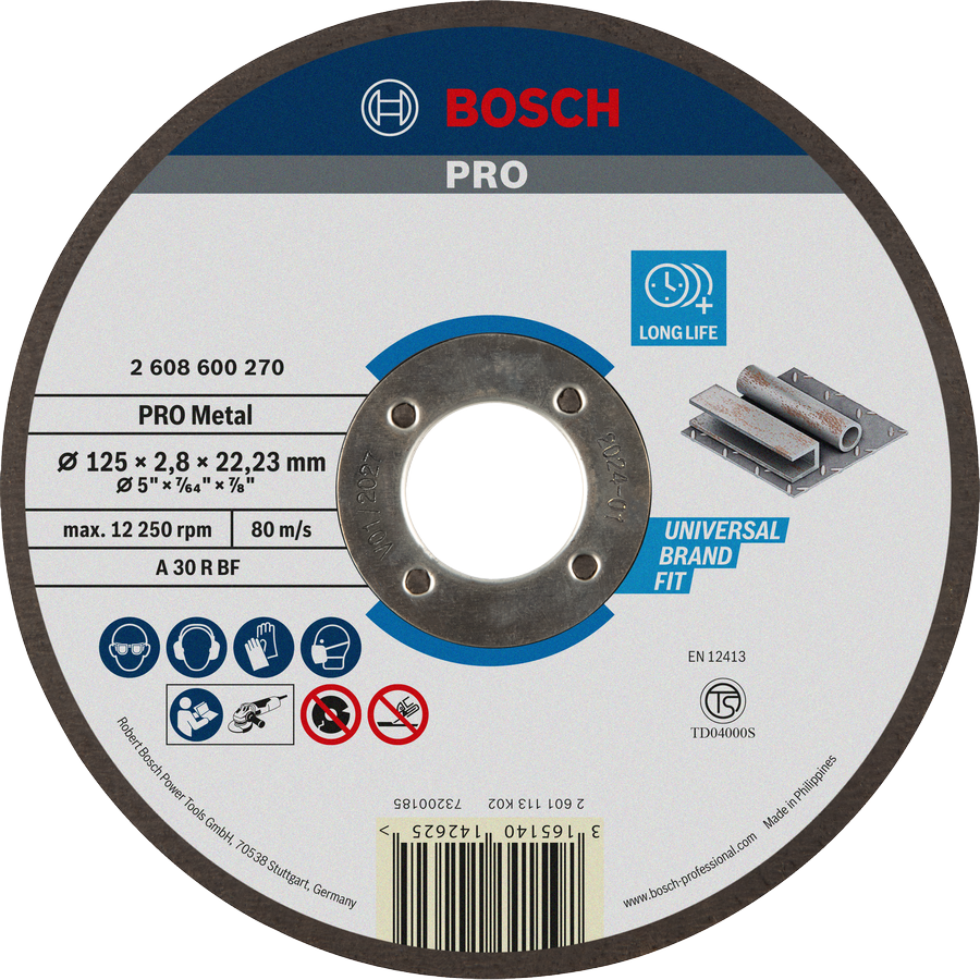Bosch PRO Metal Cutting Disc 125 mm untuk pemotongan logam serbaguna.
