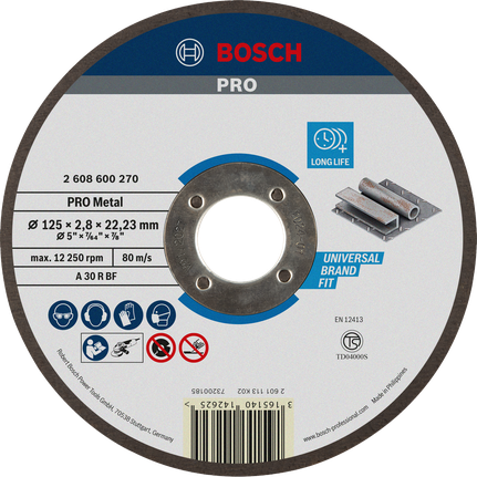Bosch PRO Metal Cutting Disc 125 mm untuk pemotongan logam serbaguna.