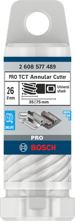 Pemotong annular TCT Bosch PRO Metal 26×35×75 mm.
