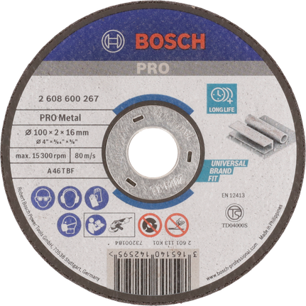 Bosch PRO Cakram Pemotong Logam 100 x 2 x 16 mm.