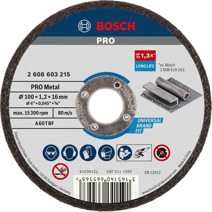 Bosch PRO Cakram Pemotong Logam 100 x 1,2 x 16 mm.