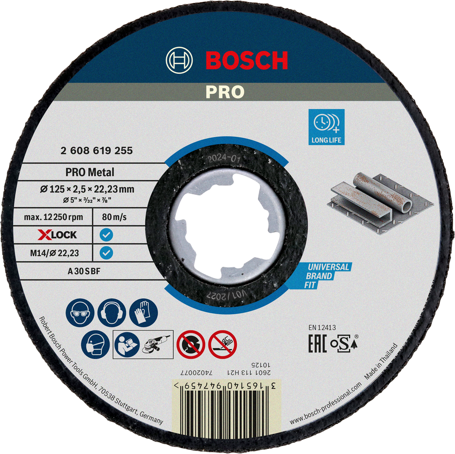 Cakram Pemotong Bosch PRO Metal Bonded X-Lock 125mm.