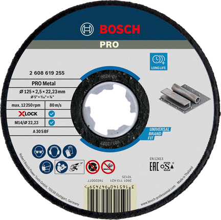 Cakram Pemotong Bosch PRO Metal Bonded X-Lock 125mm.