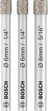 Set Mata Bor Kering Keramik Bosch PRO untuk ubin, 3 pcs.