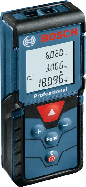Bosch GLM 40 laser mengukur, jarak digital dan alat ukur luas.
