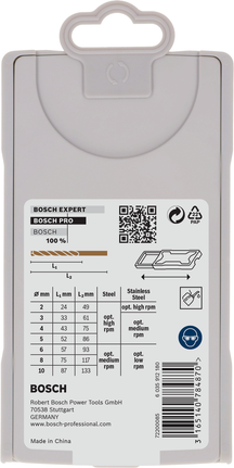 Set mata bor putar Bosch PRO Metal HSS-G 7 buah.