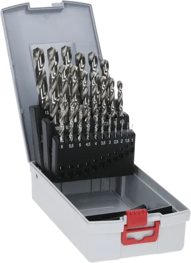 Set Mata Bor Putar Bosch PRO Metal HSS-G 25 pcs dalam kotak.