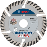Cakram Berlian Bosch PRO Stone 110 mm untuk memotong batu.