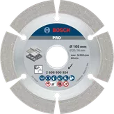 Cakram Berlian Beton Bosch PRO 105 mm untuk pemotongan.