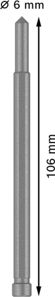 Pin pilot Bosch untuk pemotong annular PRO Metal TCT 6 x 106 mm.