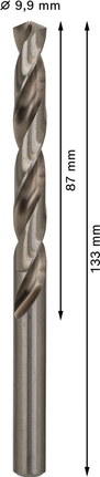 Mata Bor Puntir PRO Metal HSS-G Panjang Standar, 9,9 x 87 x 133 mm, 5 buah Mata bor putar Bosch PRO Metal HSS-G 9,9 mm untuk logam.