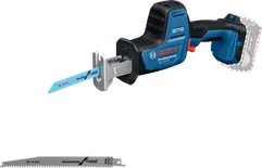 Gergaji bolak-balik tanpa kabel Bosch GSA 18V-24 dengan dua bilah.