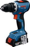 Bor tanpa kabel Bosch GSR 18V-65 dengan baterai 2Ah.