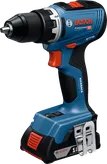 Bor tanpa kabel Bosch GSR 18V-65 dengan baterai 2Ah.