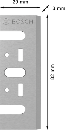 Pisau Planer Bosch PRO 82x29x3 mm untuk perencanaan yang halus.