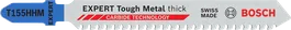 Mata gergaji ukir Bosch EXPERT Tough Metal T155HHM untuk logam tebal.