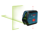 Alat leveling laser combi Bosch GCL 15-12 XG, garis hijau.