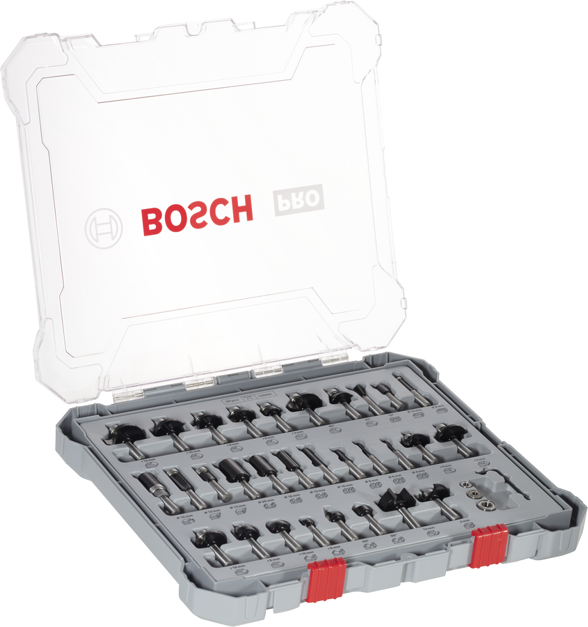 Set Campuran Mata Router Bosch PRO shank 8 mm isi 30 pcs.