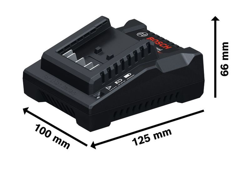 Pengisi daya Bosch GAL 18V-20, desain lithium-ion yang ringkas.
