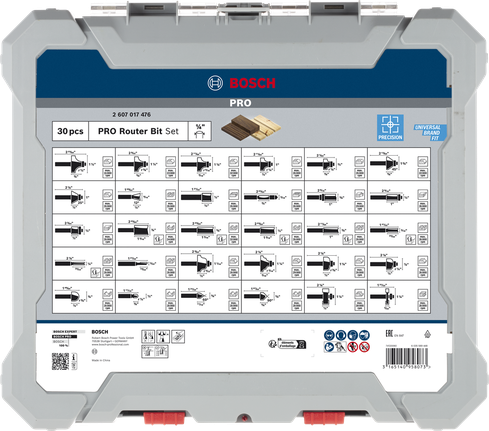 Set Mata Router Bosch PRO 1/4″ 30 pcs.