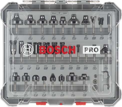 Set mata router Bosch PRO 1/4″ 30 pcs.