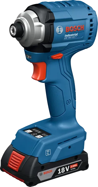 Bor benturan nirkabel Bosch IDR 18V-125 T, baterai lithium 18V.