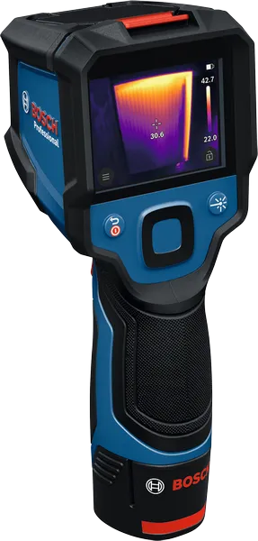 Kamera termal Bosch GTC 12V-450-13 dengan layar berwarna.