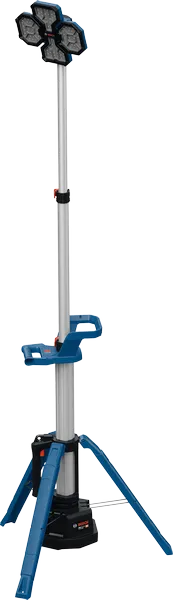 Lampu lokasi Bosch GLT 18V-5000 dengan dudukan tripod.