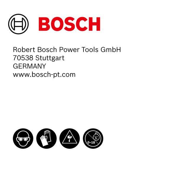 Ikon pengaman pisau lipat Bosch.