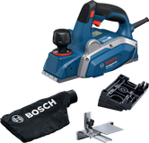 Planer Bosch GHO 16-82 beserta kantong debu dan aksesori.