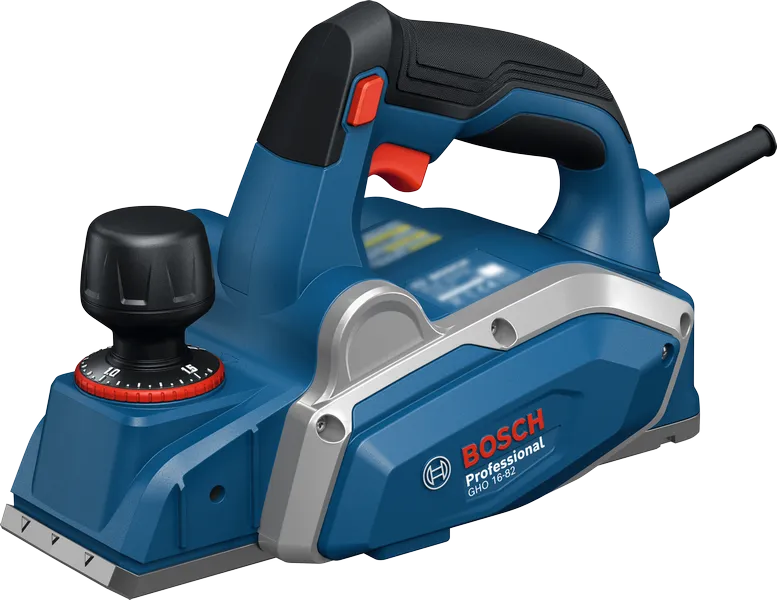 Planer Bosch GHO 16-82 untuk permukaan kayu yang presisi.