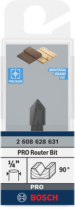 Mata router Bosch PRO V-Groove 90° 3/8″.