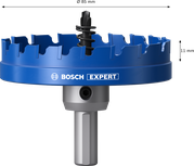 Gergaji Lubang Lembaran Logam Bosch EXPERT 85 mm untuk pemotongan logam.