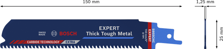 S955CHC EXPERT Thick Tough Metal Mata gergaji bolak-balik Bosch EXPERT Thick Tough Metal S 955 CHC.
