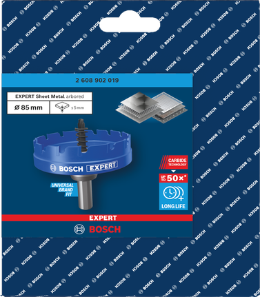 Gergaji lubang arbor Bosch 85 mm Expert Sheet Metal.