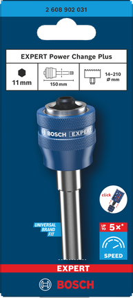 Bosch EXPERT Power Change Plus batang ekstensi arbor gergaji lubang 150 mm.