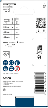 Bosch EXPERT Power Change Plus Arbor dengan mata bor pemandu, tangkai segi enam.