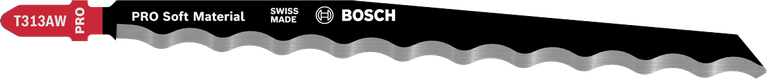 Mata gergaji Bosch PRO Soft Material T313AW, tepi bergerigi.