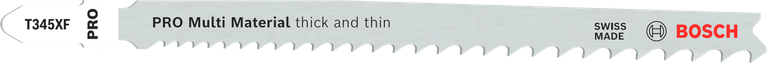 Mata gergaji jigsaw Bosch PRO Multi Material T345XF untuk tebal dan tipis.