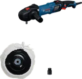 Mesin poles Bosch GPO 14-180 dilengkapi bantalan dan adaptor spindel.