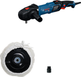 Mesin poles Bosch GPO 14-180 dilengkapi bantalan dan adaptor spindel.