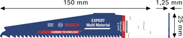 Mata pisau Bosch EXPERT Multi Material S959XHM dengan gigi karbida.