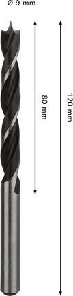 Mata Bor Bosch PRO Wood Brad Point 9 x 80 x 120 mm.
