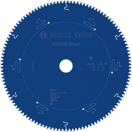 Mata Gergaji Bundar Bosch EXPERT Wood T120 untuk pemotongan kayu yang presisi.
