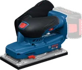 Mesin pengamplas orbital Bosch GSS18V-18 dengan pegangan ergonomis.