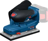 Mesin pengamplas orbital Bosch GSS18V-18 dengan pegangan ergonomis.