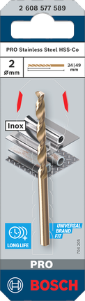 Mata bor putar Bosch PRO 2 mm HSS-Co.