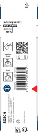 Kemasan mata bor putar Bosch PRO Stainless Steel HSS-Co.