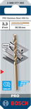 Mata Bor Ulir Bosch PRO Stainless Steel HSS-Co 3,3 mm untuk logam.